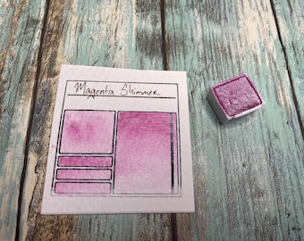 Magenta Shimmer Handmade Watercolor - Half Pan