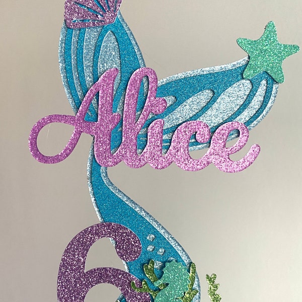 Mermaid under the sea Themed Cake Topper