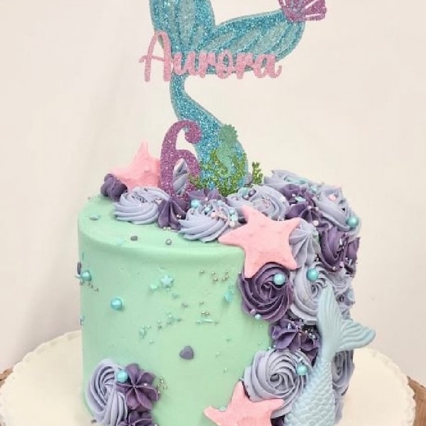 Mermaid under the sea Themed Cake Topper