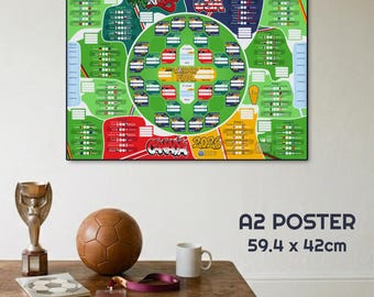 World Cup 2026 A2 Wallchart - Football Fixtures Wall Chart & TV Guide