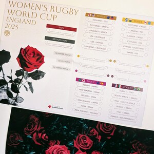 Coupe du monde de rugby féminin 2025 A3 - Poster du calendrier des rencontres de rugby à XV