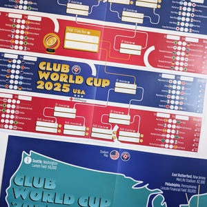 Wandtafel Fußball-WM 2025 A3 - Fußballspielpläne & Stadion-Poster