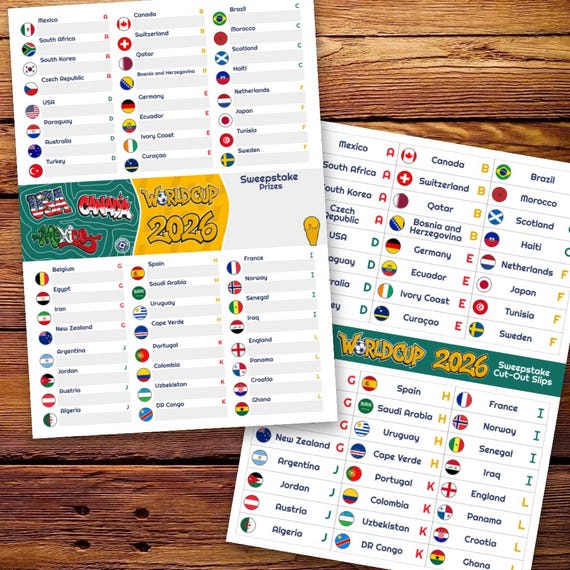 World Cup 2026 Sweepstake Kit - Football Office Team Draw (Digital Download)