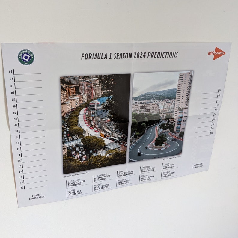 Buy Formula 1 2024 Season A3 Wallchart Poster F1 Race Calendar
