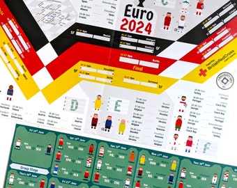 Euro 2024 2-in-1 A3 Wallchart & Day-to-Day Schedule TV Guide Poster