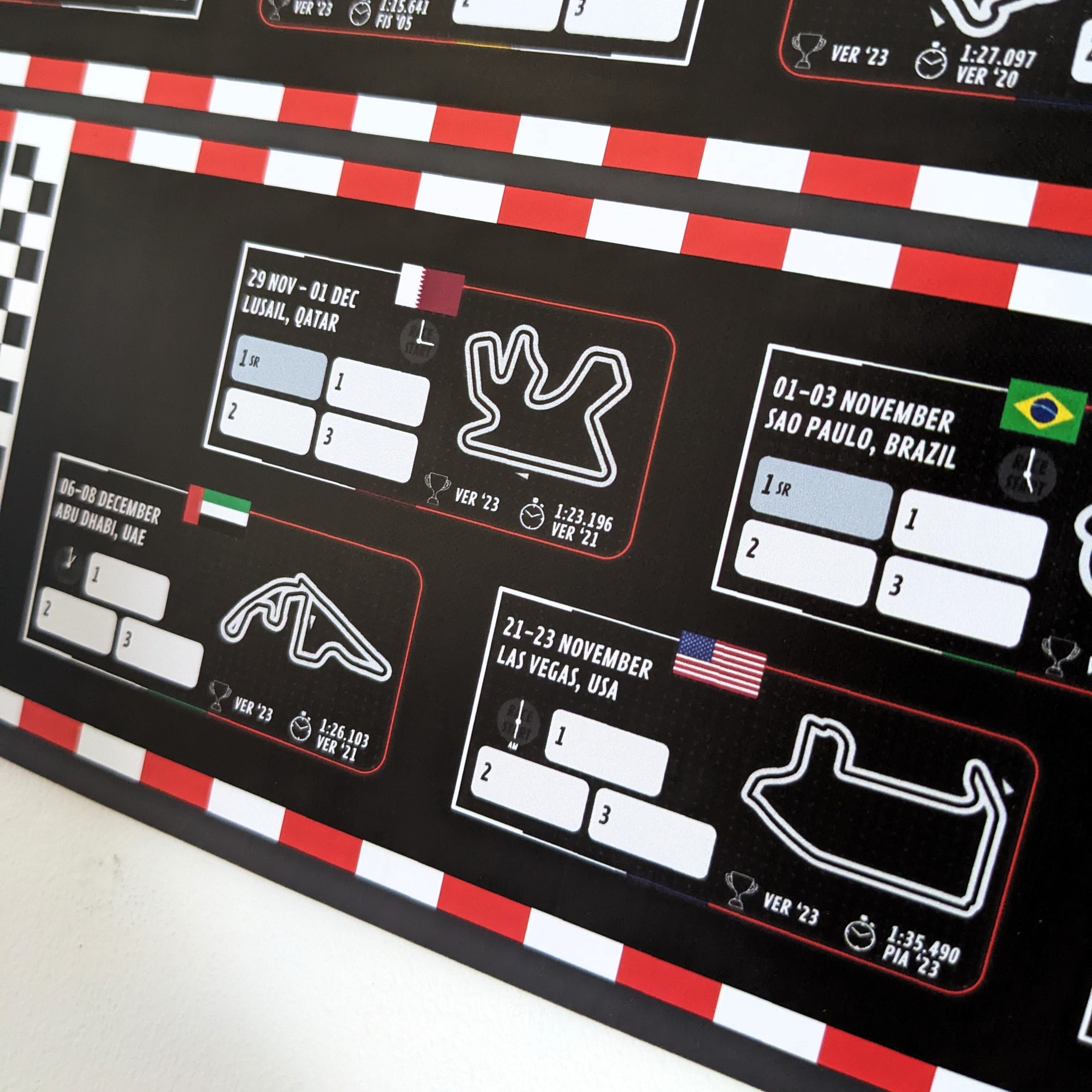 Formula 1 2024 Season A3 Wallchart Poster F1 Race Calendar