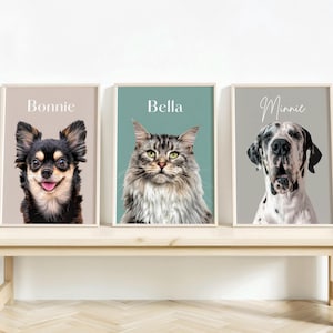 Pet Portrait Custom from Photo - Personalized Dog & Cat Digital Art, Pet Drawing, Pet Loss Gift, Unique Pet Artwork