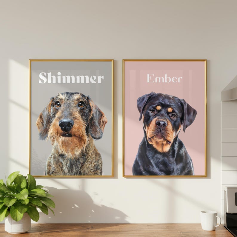 Personalised dog illustration as a housewarming gift for a new pet owner