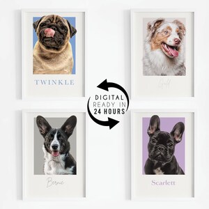 Create Personalized Pet Portraits from Your Pet Photos: Digital Dog and Cat Portraits, Custom Pet Art, Pet Drawings