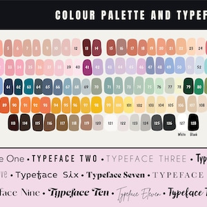 Colour palette and font guide for personalising your custom pet portrait order