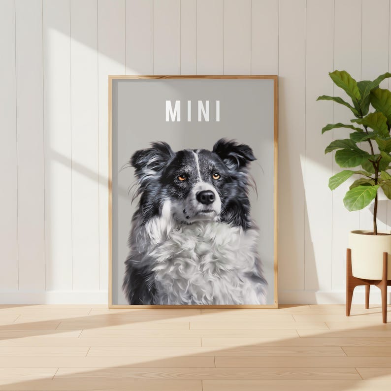 Personalised pet portrait as a unique birthday gift for a pet lover