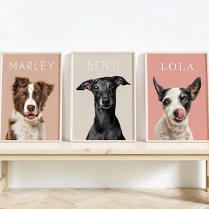 Pet Portrait from Photo - Custom Memorial Art, Digital File or Printed Poster, Personalized Unique Pet Gift