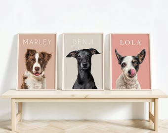 Pet Portrait from Photo - Custom Memorial Art, Digital File or Printed Poster, Personalized Unique Pet Gift