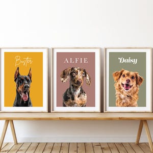 Pet Portrait from Photo - Custom Memorial Art, Digital File or Printed Poster, Personalized Unique Pet Gift