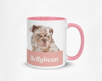 Tasses personnalisées pour animal de compagnie : Tasses à café personnalisées pour chien et chat | Ajoutez la photo et le nom de votre animal de compagnie | Cadeau parfait pour les mamans chiens et les papas chats