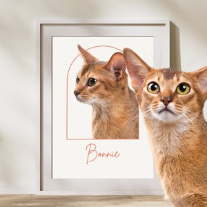 Ritratto personalizzato dell'animale domestico da foto - Arte commemorativa per animali domestici, file digitale o poster stampato, regalo unico personalizzato per animali domestici