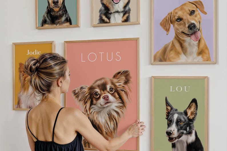 Pet portrait gift idea for dog mum or cat dad on special occasions