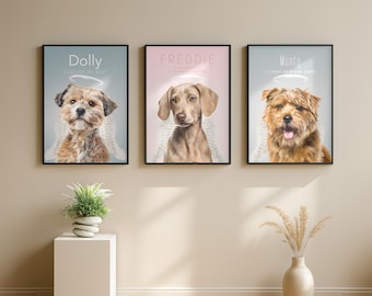 Custom Pet Portrait From Photo | Dog Cat Memorial Gift | Pet Loss Sympathy Gift | Rainbow Bridge Remembrance Art | Pet Keepsake Print