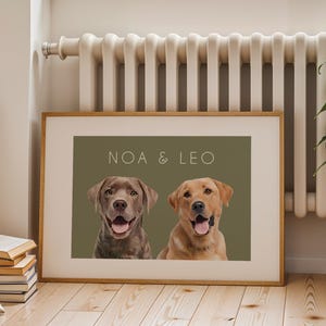 Custom dog illustration as a thoughtful anniversary gift for couples