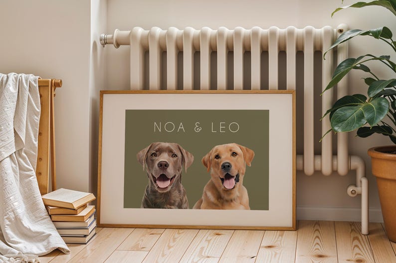 Custom dog illustration as a thoughtful anniversary gift for couples