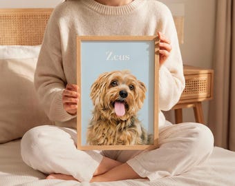 Custom Pet Drawing From Photo | Gift for Dog Lover | Dog Mum Birthday Present | Personalised Cat Drawing Keepsake