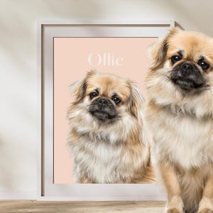 Ritratto personalizzato del tuo animale domestico da foto - Arte commemorativa personalizzata per animali domestici, file digitale o poster stampato, regalo unico per gli amanti di cani e gatti