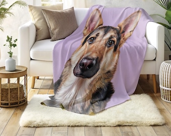 Custom Pet Photo Blanket | Personalised Dog Cat Throw | Pet Lover Gift | Cosy Pet Keepsake | Dog Mum Gift | Pet Portrait Blanket