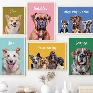 Modern minimalist dog portrait as a birthday gift for pet lovers