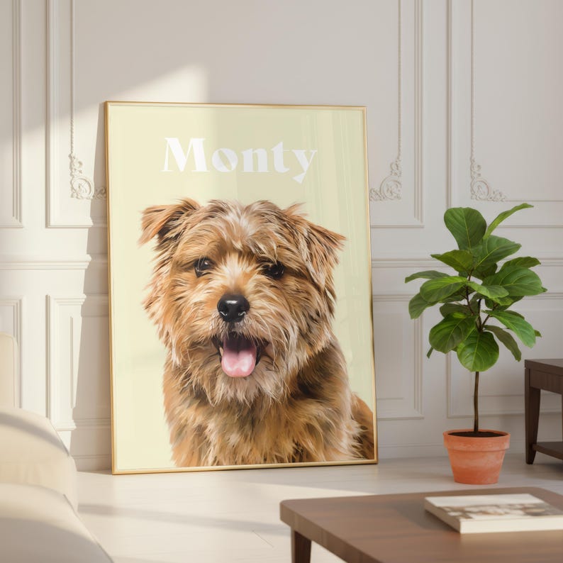 Custom pet portrait as a Christmas gift for a dog or cat lover