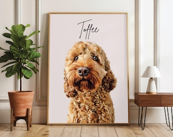 Digital Pet Portrait From Photo | Printable Custom Dog Cat Art | Instant Download Pet Illustration | Personalised Gift