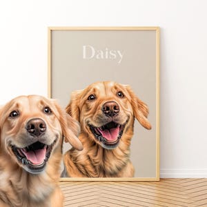 Tierportrait vom Foto – individuelles Tierportrait, digitale Datei oder gedrucktes Poster, einzigartiges Tiergeschenk für Hunde- & Katzenliebhaber