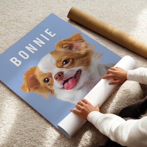 Multiple pet portrait combining dog and cat into one seamless artwork