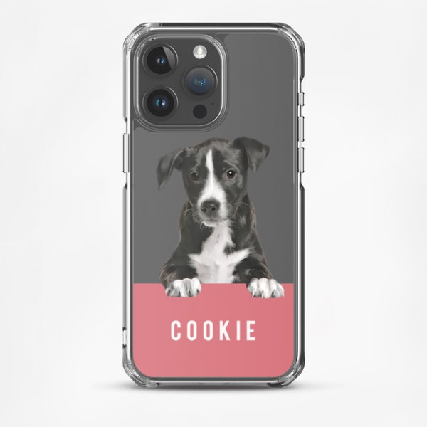 Pet Portrait Dog Cat Horse Animal Personalised Custom Photo CLEAR Phone Cover Case for iPhone 14 13 12 Pro Max Plus Samsung Galaxy