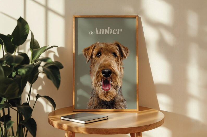 Personalised dog portrait as a housewarming or new home gift idea