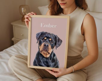 Pet Photo to Portrait Conversion | Turn Your Pet Photo Into Art | Custom Dog Cat Print | Unique Pet Lover Home Gift