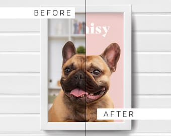 Custom Pet Portrait Before and After | Realistic Pet Illustration Transformation | Personalised Dog Cat Art Gift