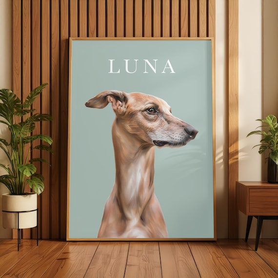 Custom Pet Portrait From Photo | Personalised Dog Cat Illustration | Framed Print, Canvas or Digital Download | Pet Lover Gift