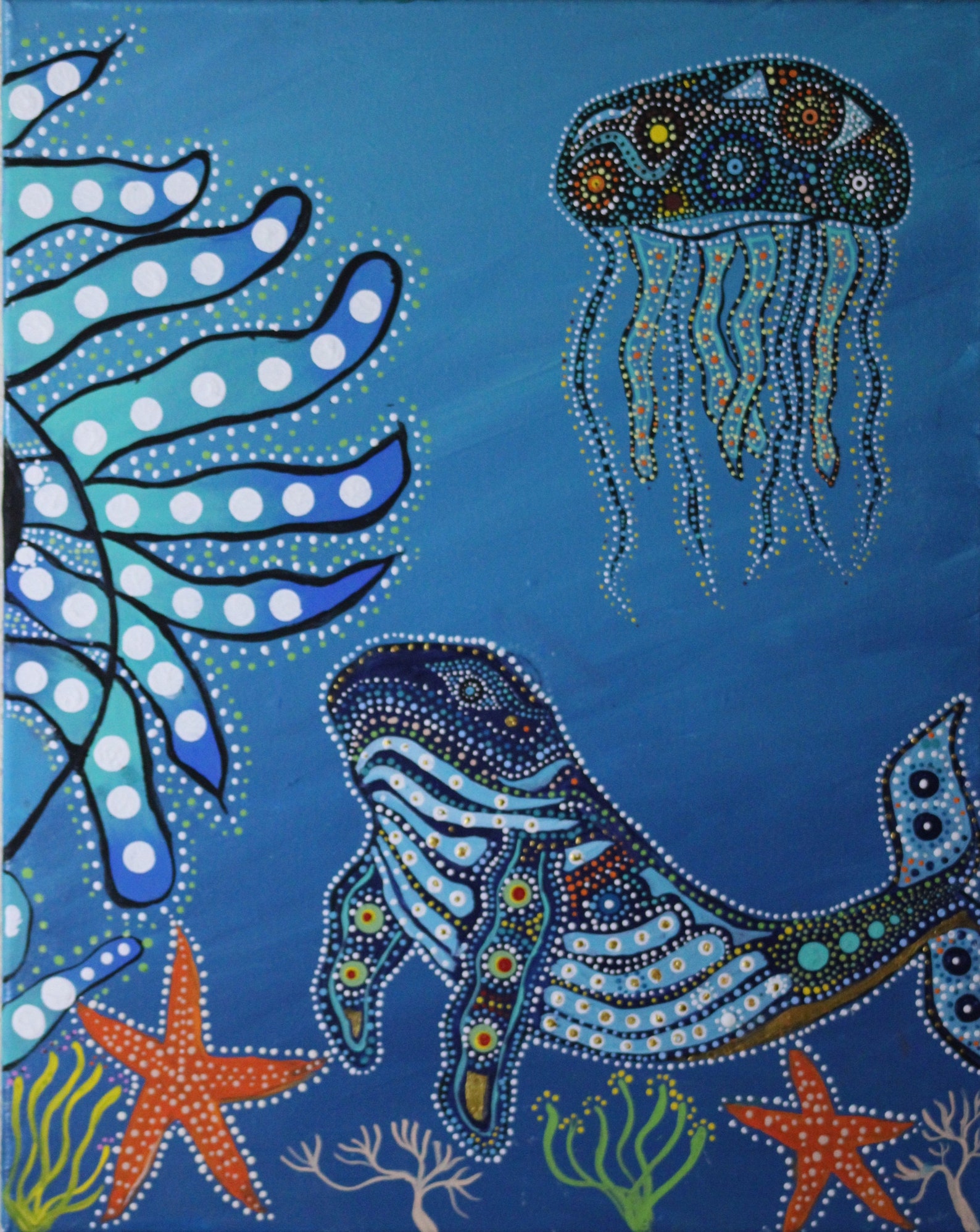 The Sun the Sand and the Sea Handmade Aboriginal Painting Etsy UK