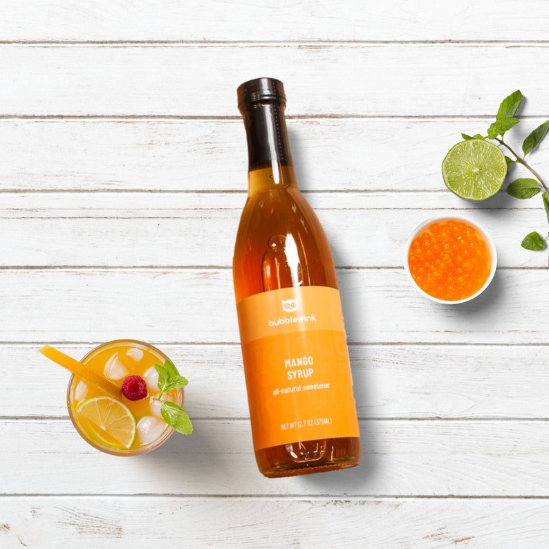 Premium Bubble Tea Kit Mango Bubble Tea Syrup Etsy