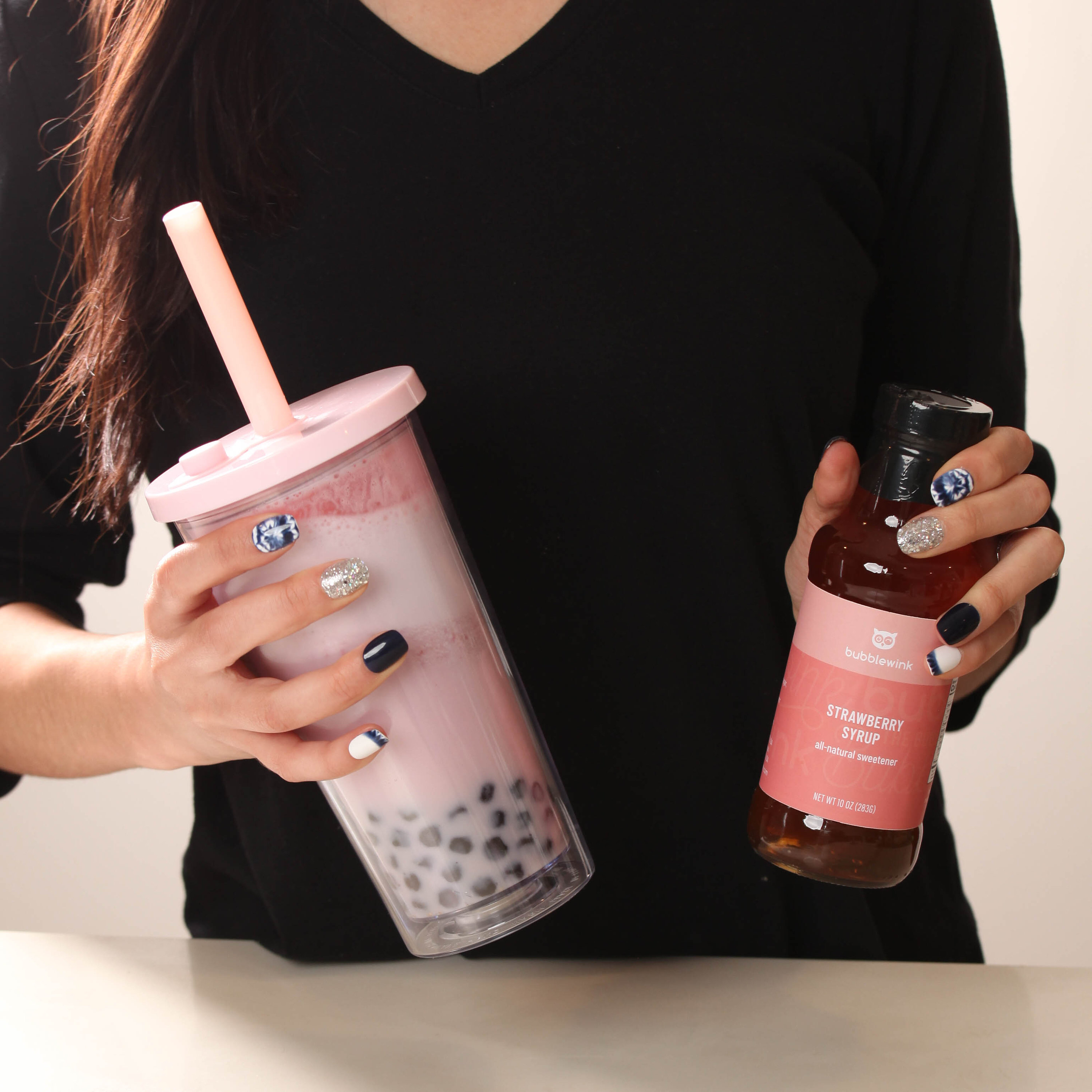 Diy Bubble Tea Kit Gift Set Strawberry Syrup And Tapioca Boba Etsy My