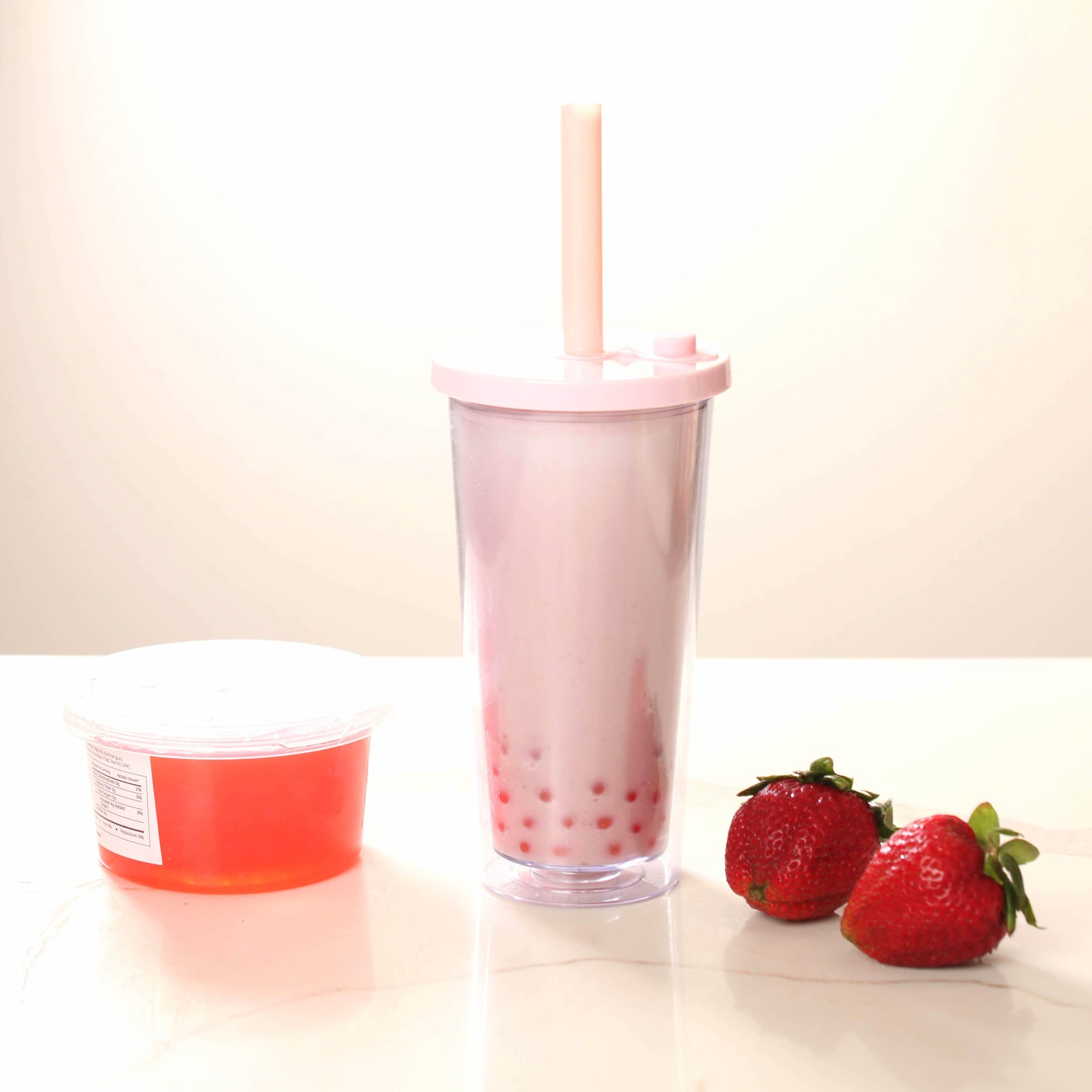 Premium Bubble Tea Kit Strawberry Syrup & Strawberry Popping Etsy