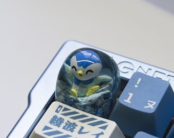 Piplup pokemon keycap, Custom pokemon artisan keycap, Handmade artisan keycaps, DOM Keycap, SA keycap, Piplup Artisan keycaps