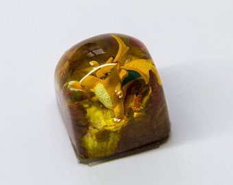 Charizard pokemon keycap, Custom pokemon artisan keycap, Handmade artisan keycaps, DOM Keycap, SA keycap, Charizard Artisan keycaps