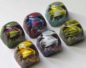 Handmade Dragon Artisan SA and DOM keycap for MX keyboard, Dragon keycap, Rathian Keycaps