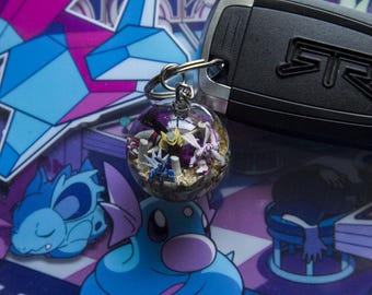 Handmade keychain - Legendary Pokémon Terrarium Keychain - Palkia, Dialga, and Giratina