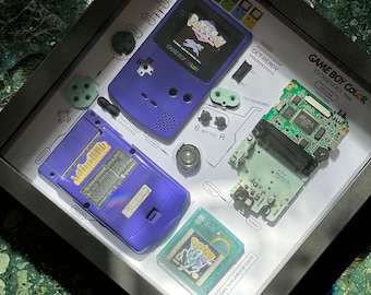 Framed Nintendo Game Boy Color GBC Tear Down Wall Art Gifts for Friends Wall Decor Home Decor pokemon gbc wall mount POKEMON CRYSTAL