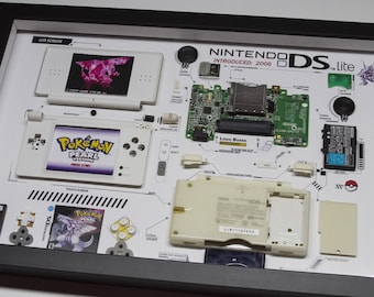 Framed Nintendo DS Lite NDSL Pokemon Disassembled Game Console Tear Down Wall Art Gifts for Friends Wall Decor Home Decor PALKIA