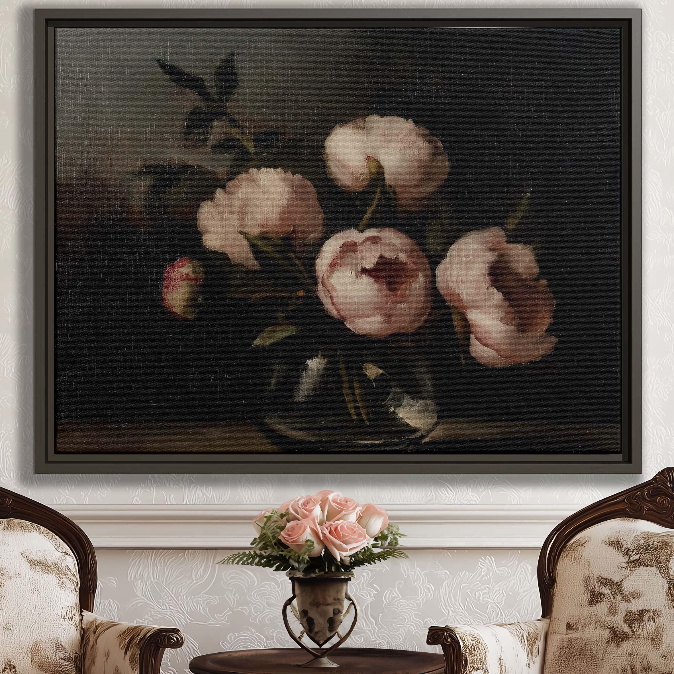 Peony Wall Art Floral Canvas Print Flower Still Life Oil Painting ...