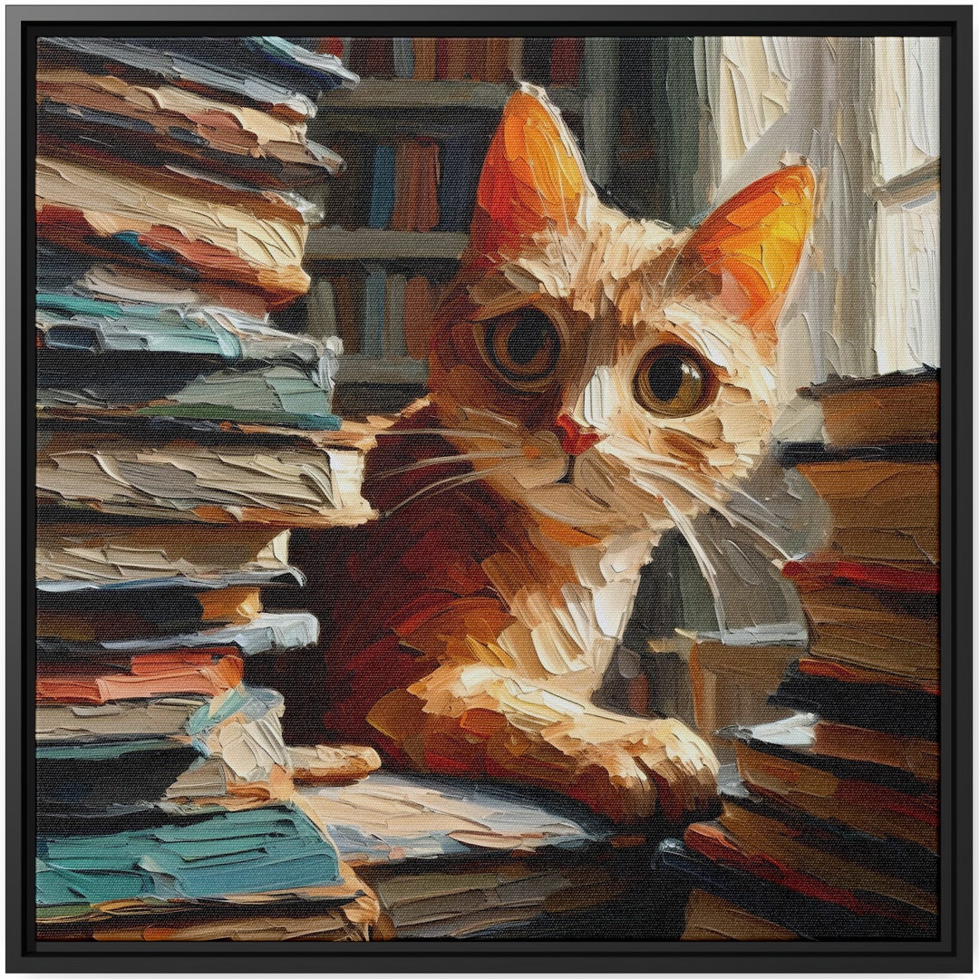 Orange Tabby Cat Wall Art Decor Gift Canvas Print Oil Painting Artwork ...