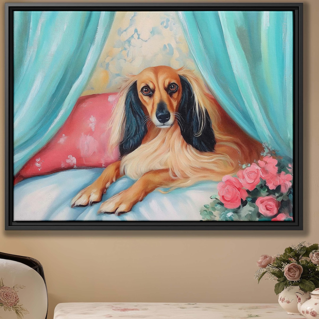 Luxurious Afghan Hound Dog Painting | Elegant Pet Decor | Vintage ...